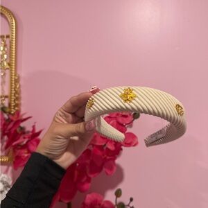 Gucci Ivory Headband with Gold Embellishments